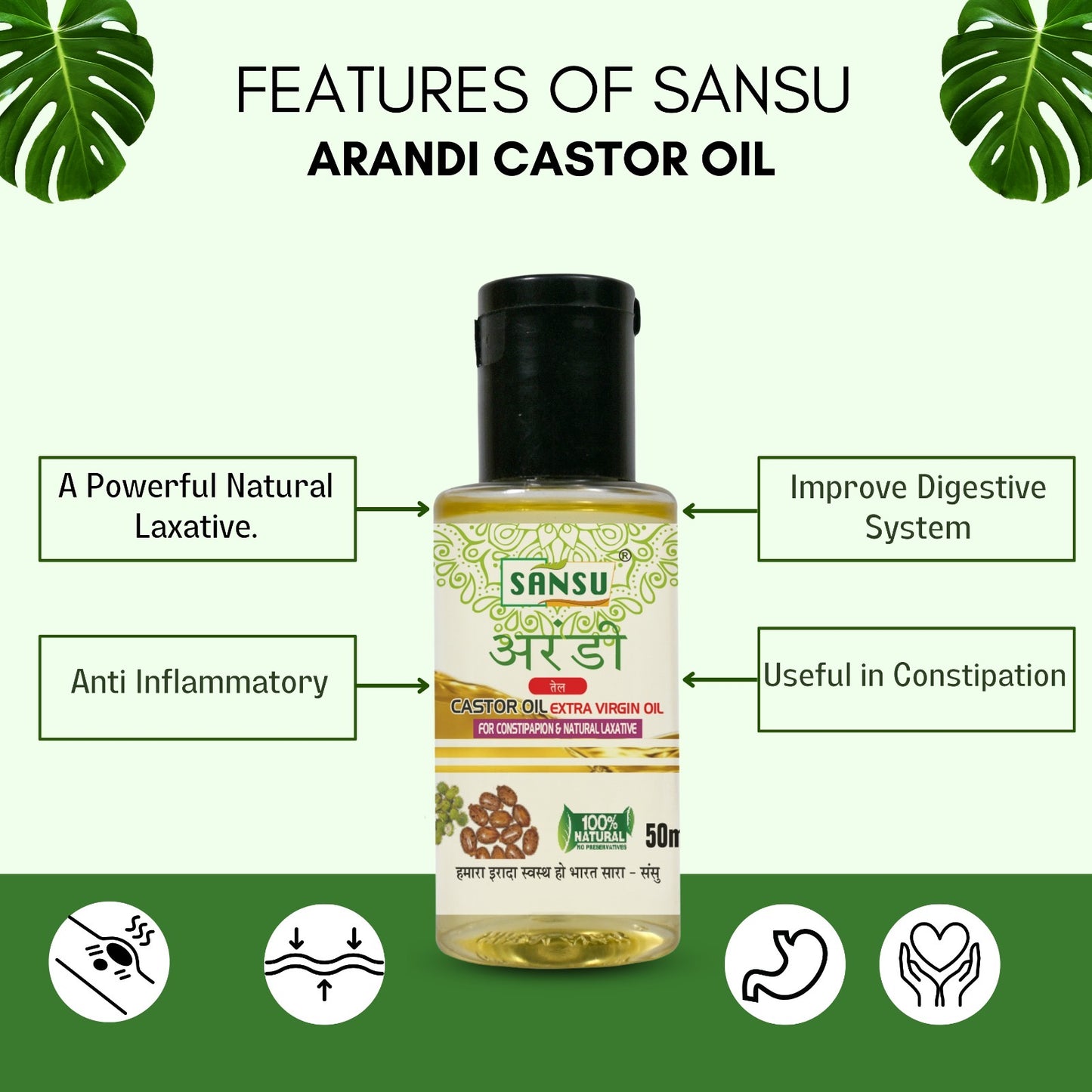 SANSU Castor Oil / Arandi Oil(100ML)