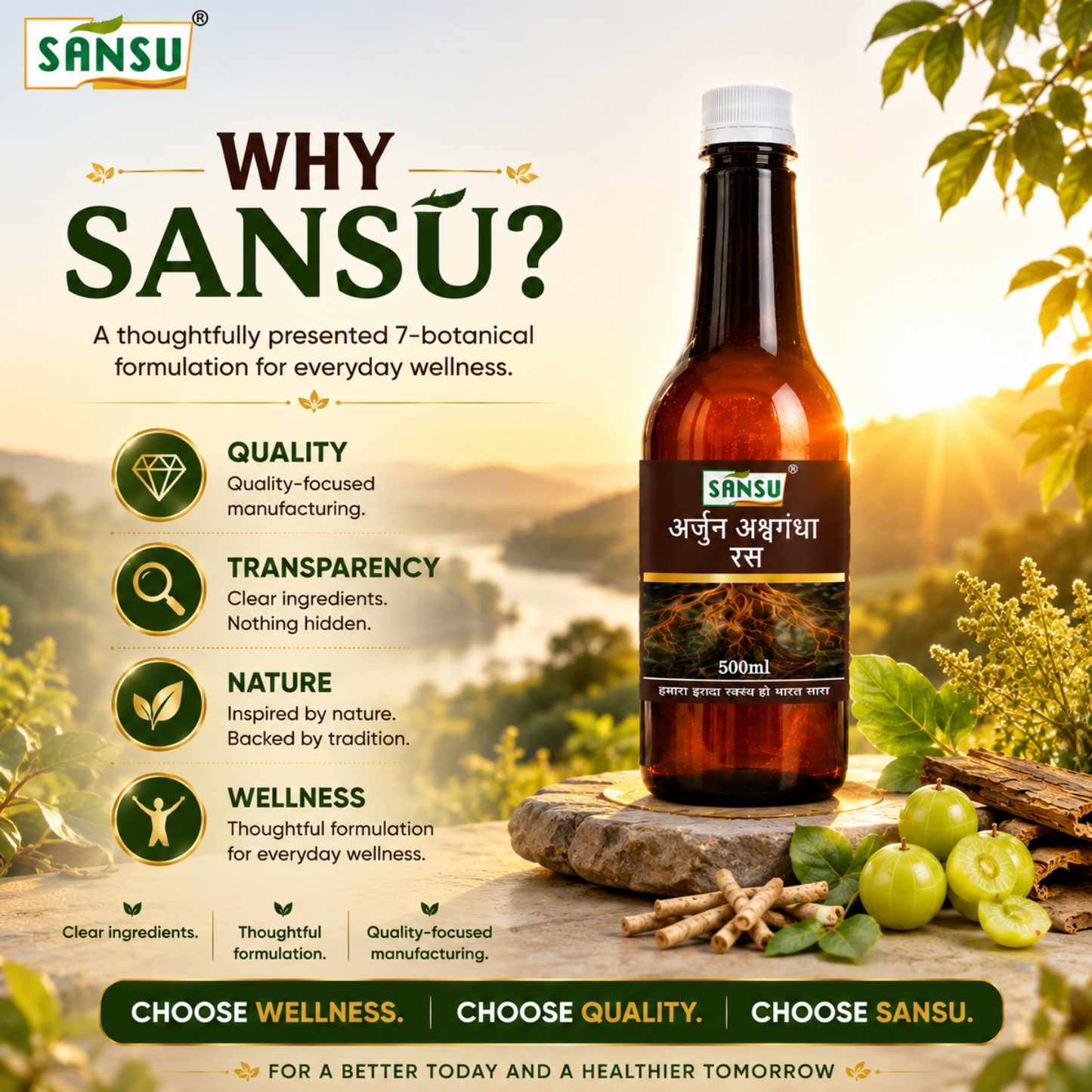 Sansu Arjun Ashwagndha Ras 500ml