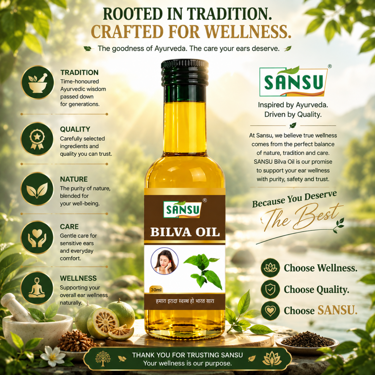 Sansu Bilva Oil 30ml (pack of 3)