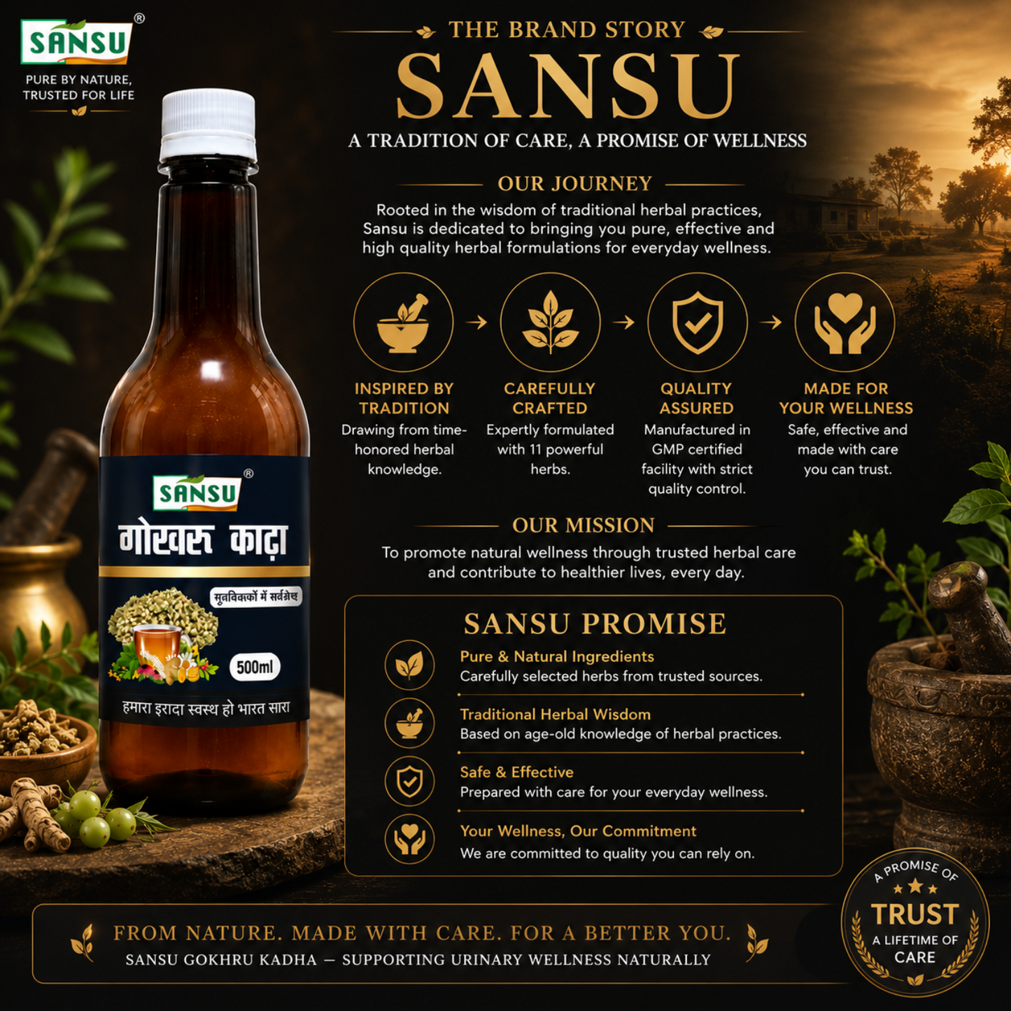 Sansu Gokhru kadha 500ml