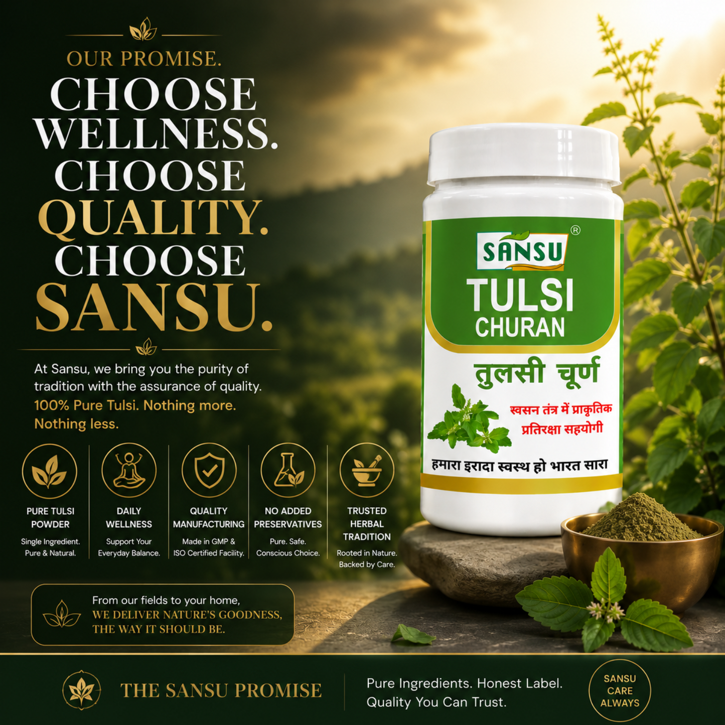 Sansu Tulsi Powder 100 Gm (Pack Of 2)