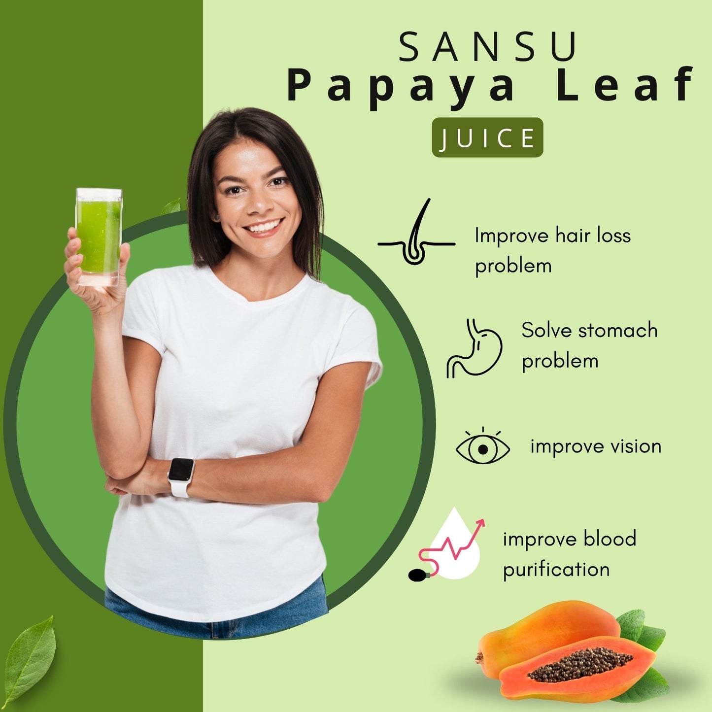 SANSU PAPAYA LEAF JUICE (500ML)