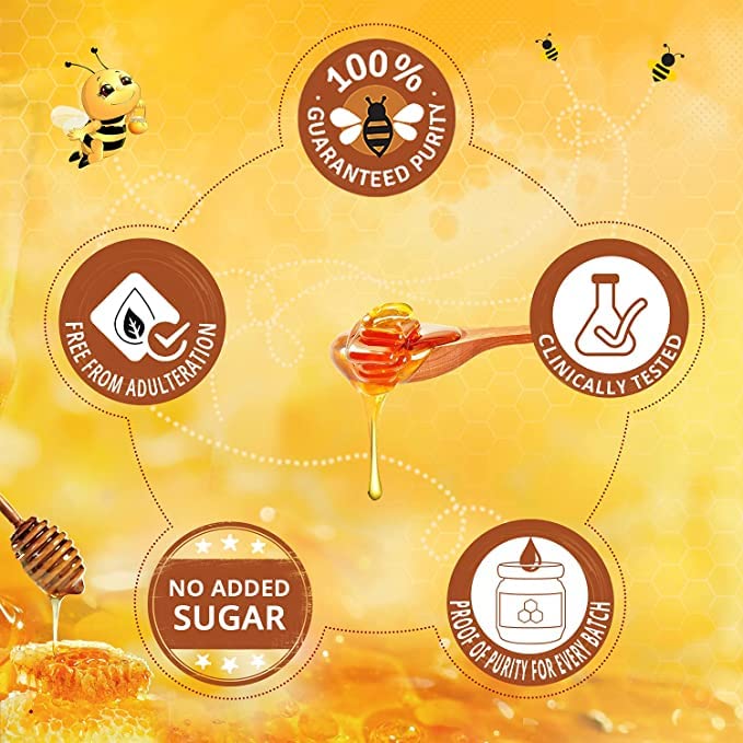 SANSU Pure Himalaya Multy Flora Honey, 100% Purity, No Added Sugar 1kg (Pack of 2)