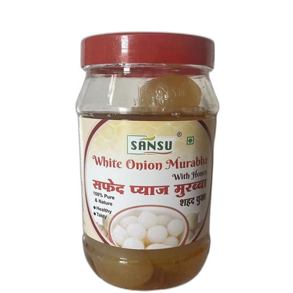 SANSU Homemade Organic White Onion Murabba with Honey" Good for Health | Natural Immunity Booster | (500 Gram)