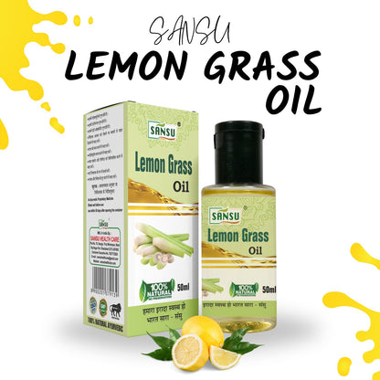 SANSU Lemon Grass Oil Essential oil for Skin & Hair care (Pack Of 2)