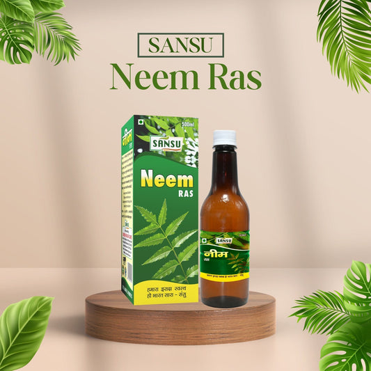 SANSU Neem Juice/Ras | Good for Health Hair and Skin | Boosts Immunity | Helpful in Digestion | 100% Natural (500ML)