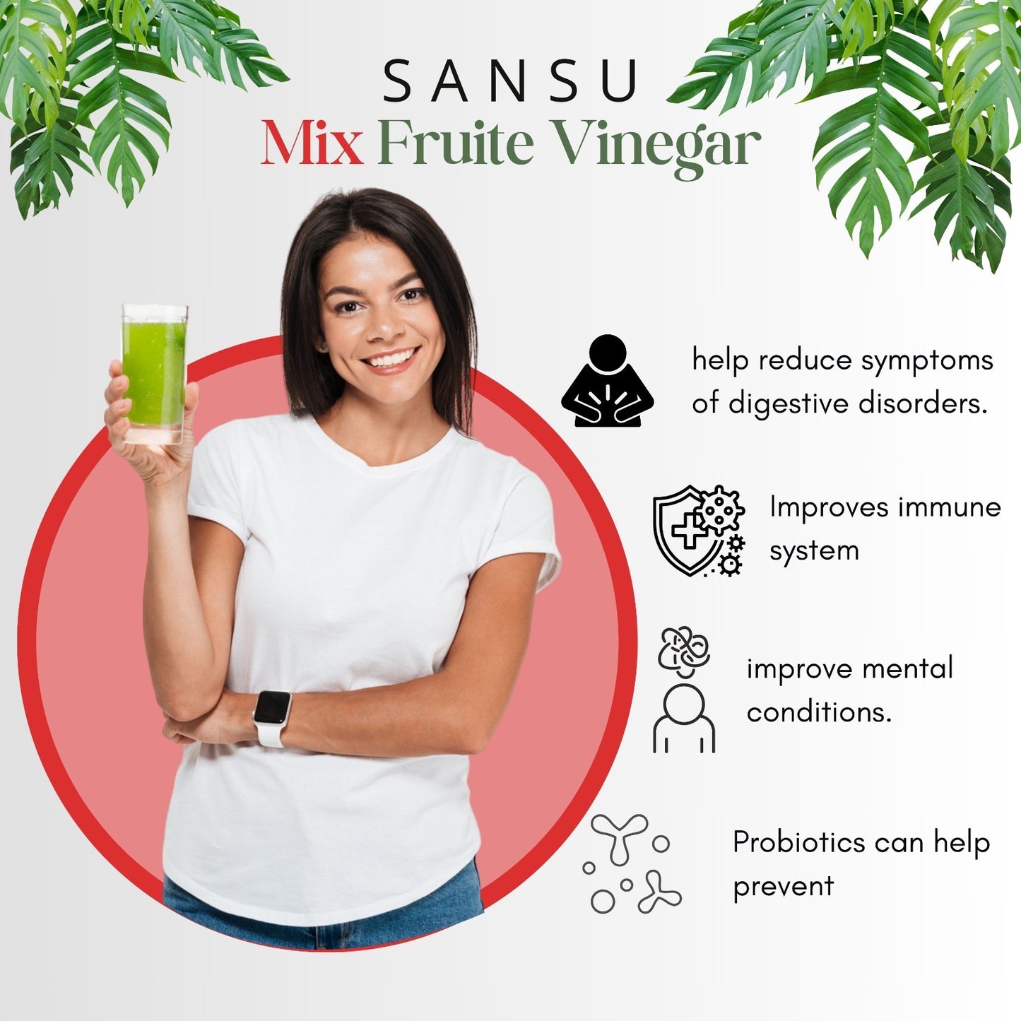 SANSU Mix Fruit Probiotic Vinegar | Premium Quality Vinegar (500ml)