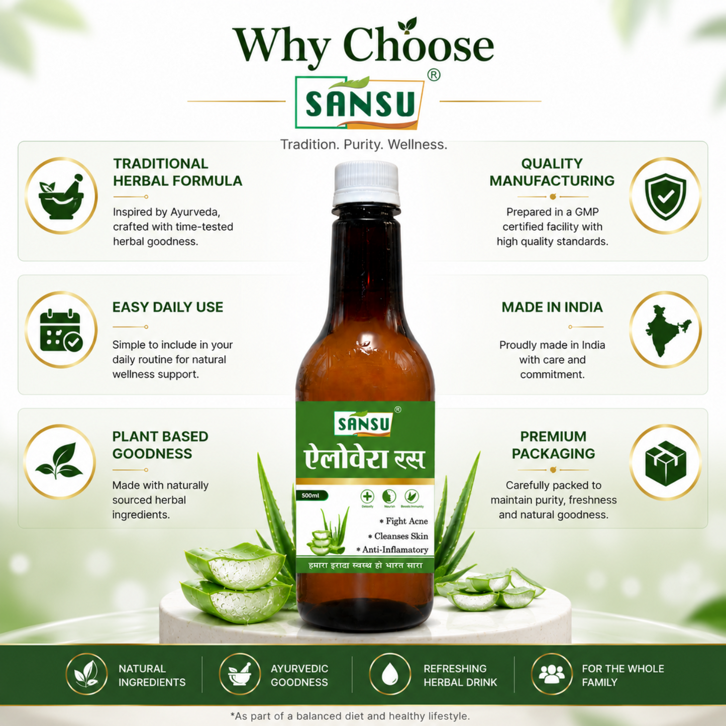 Sansu Aloevera Juice 500 ml