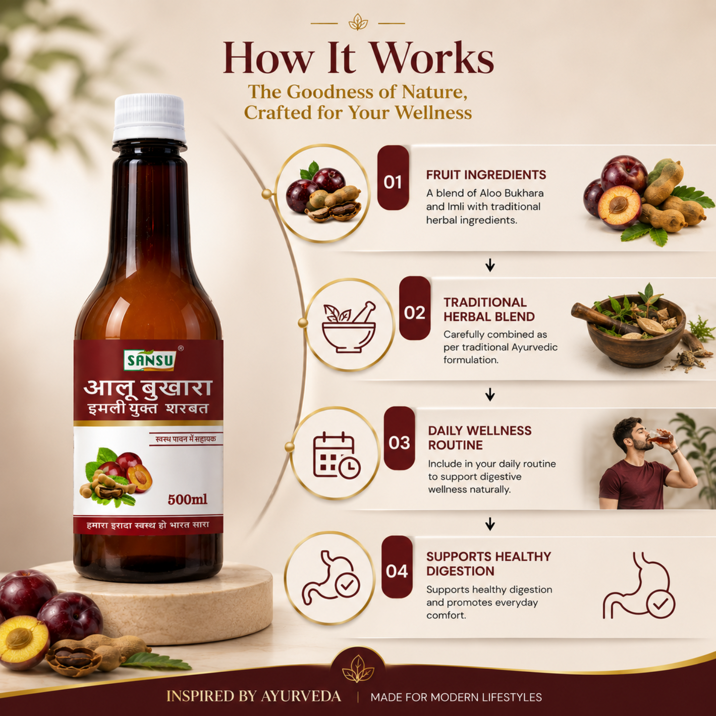 Sansu Aloo Bukhara with Imli Juice 500 ml