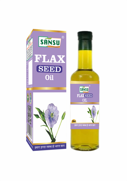 SANSU Extra Virgin Alsi/Flax seed Oil, Cold Pressed, High in Omega 3 (Pack of 2) [50 mlx2]