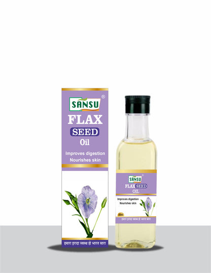 SANSU Extra Virgin Alsi/Flax seed Oil, Cold Pressed, High in Omega 3 (Pack of 2) [50 mlx2]