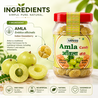 Sansu Sweet Amla Mingle Candy, Dehydrated Candies, Diet Sugar Friendly, 100% Natural, No Added Preservatives, 200 gm