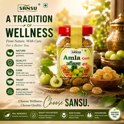 Sansu Sweet Amla Mingle Candy, Dehydrated Candies, Diet Sugar Friendly, 100% Natural, No Added Preservatives, 200 gm