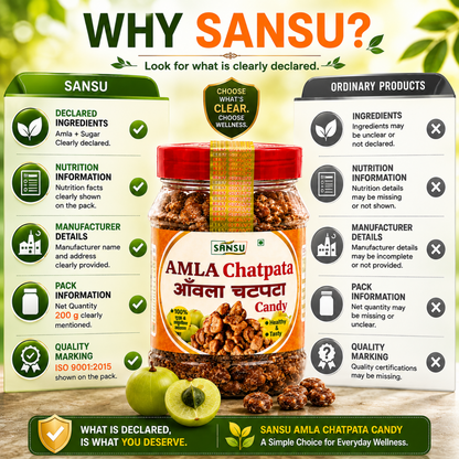 Sansu Chatpata Amla Candy (Salted & Spicy Indian Gooseberry) -Rich in Vitamin C - Boosts Immunity and Digestion 200 gm (Pack of 2)