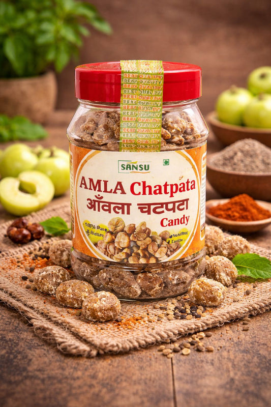 SANSU Chatpata Amla Candy (Salted & Spicy Indian Gooseberry) -Rich in Vitamin C - Boosts Immunity and Digestion 500g (Pack of 1)