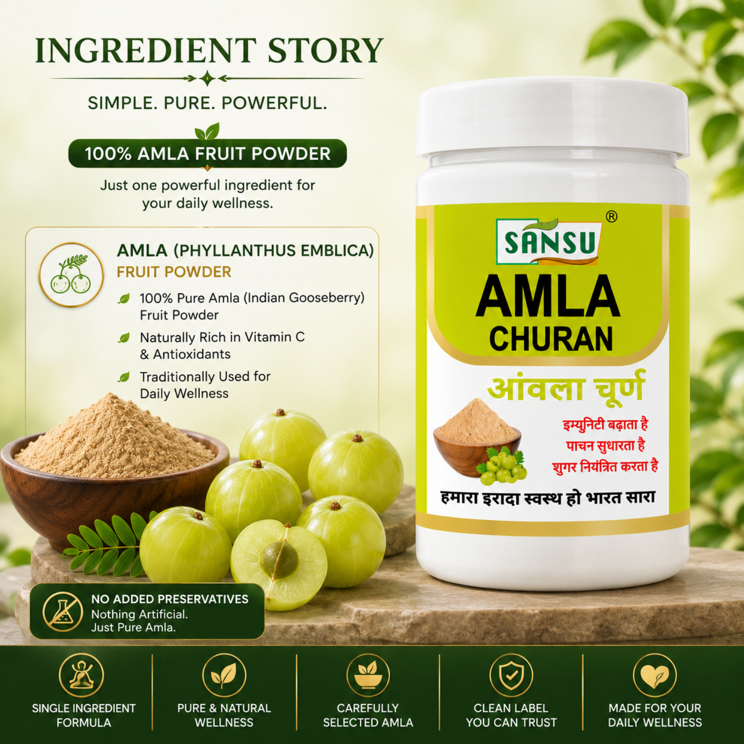 Sansu Amla Powder 100 GM (Pack Of 2)