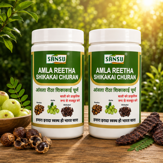 Sansu Amla Reetha Shikakai powder 100Gram (Pack Of 2 )