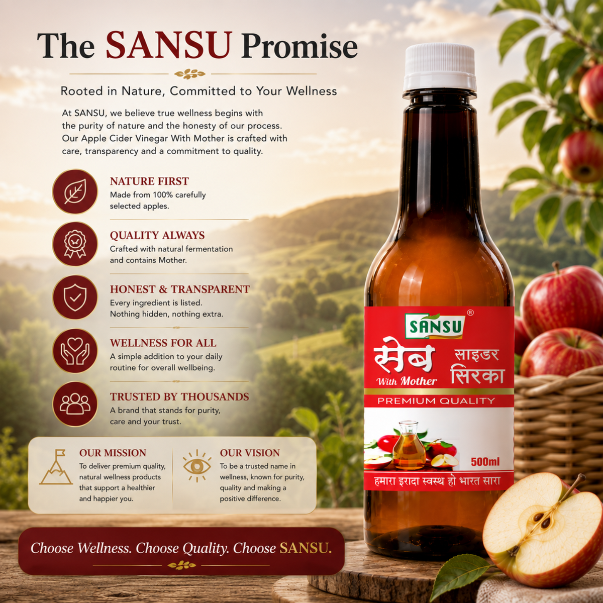 Sansu Apple Cider Vinegar with Mother (500 ML)