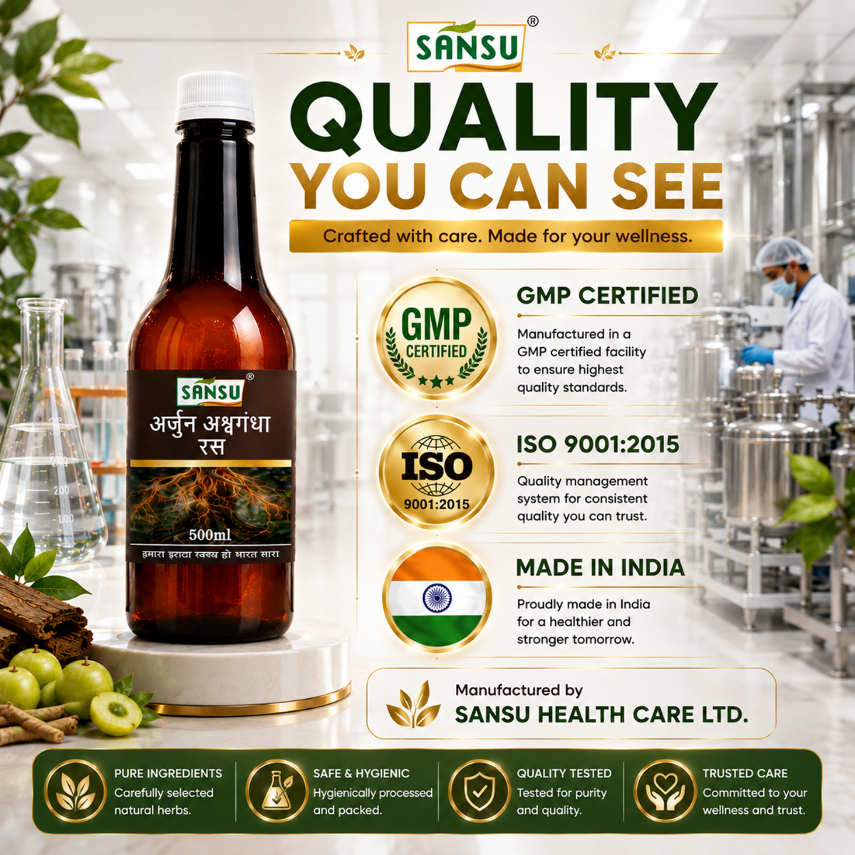 Sansu Arjun Ashwagndha Ras 500ml