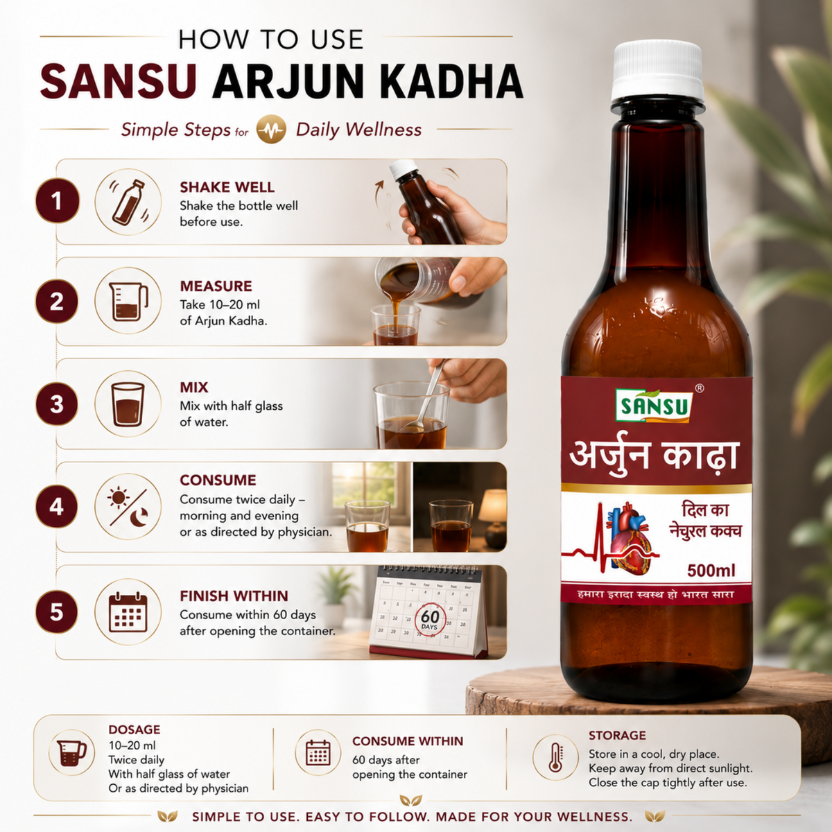 Sansu Arjun Kadha 500ml