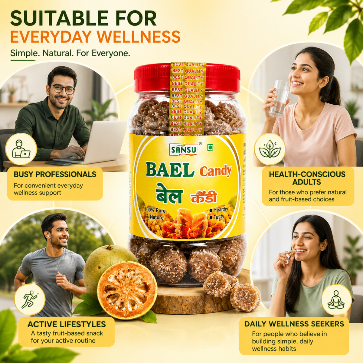Sansu Homemade Bel Candy , (Immunity Booster Pack)| Good For Health / Sun-Dried Candy (Bael Candy - 200 gm)( Pack of 2)