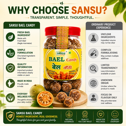 Sansu Homemade Bel Candy (Immunity Booster Pack) | Good For Health / Sun-Dried Candy (Bael Candy - 200 gm)