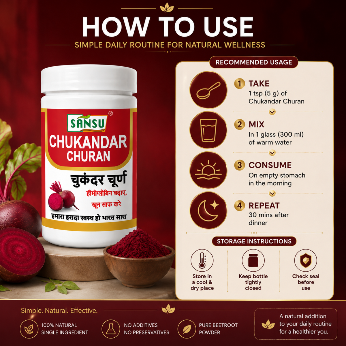 Sansu Chukandar / Beetroot Churan 100 gm (Pack of 2)