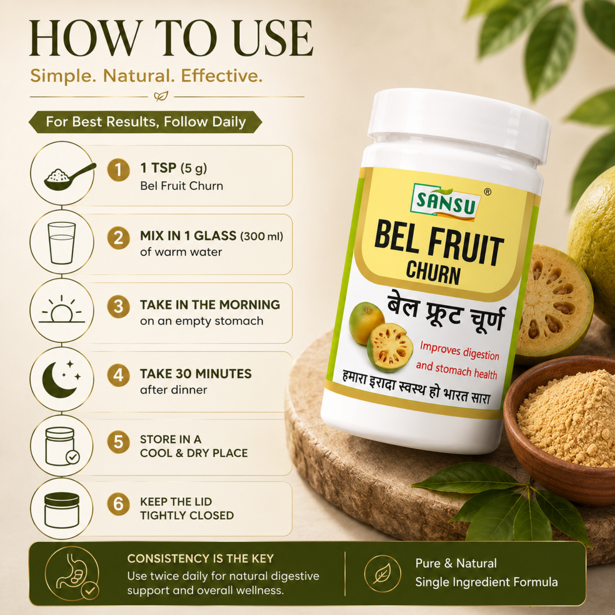Sansu Bel Fruit Churan 100gm (Pack of 2)