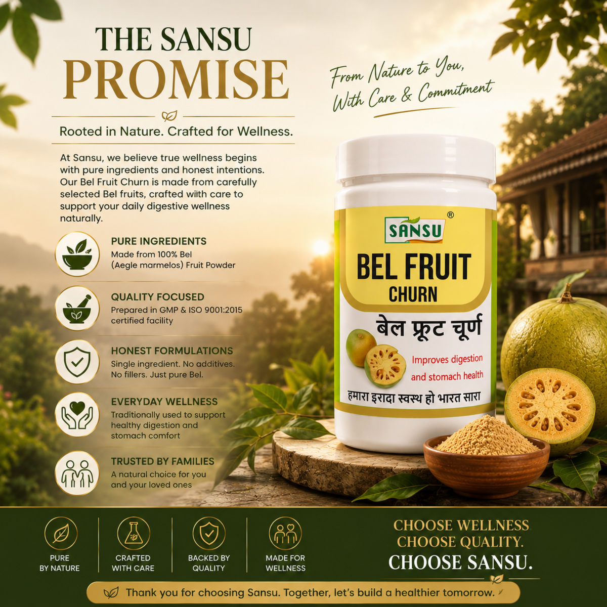 Sansu Bel Fruit Churan 100gm (Pack of 2)