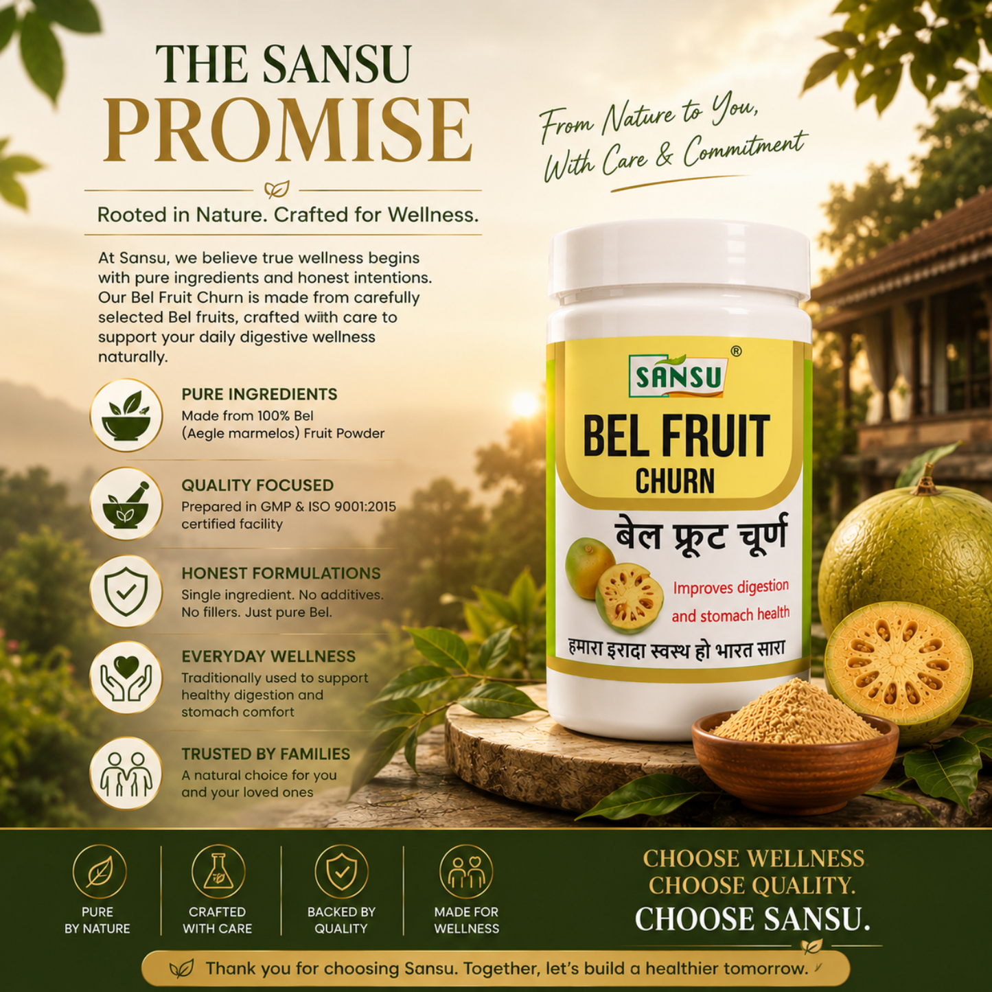 Sansu Bel Fruit Churan 100gm (Pack of 2)