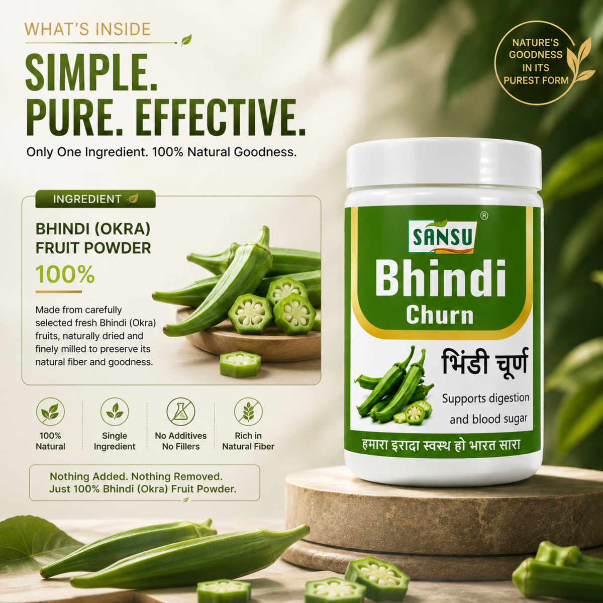 Sansu Bhindi Churn 100Gm (Pack of 2)