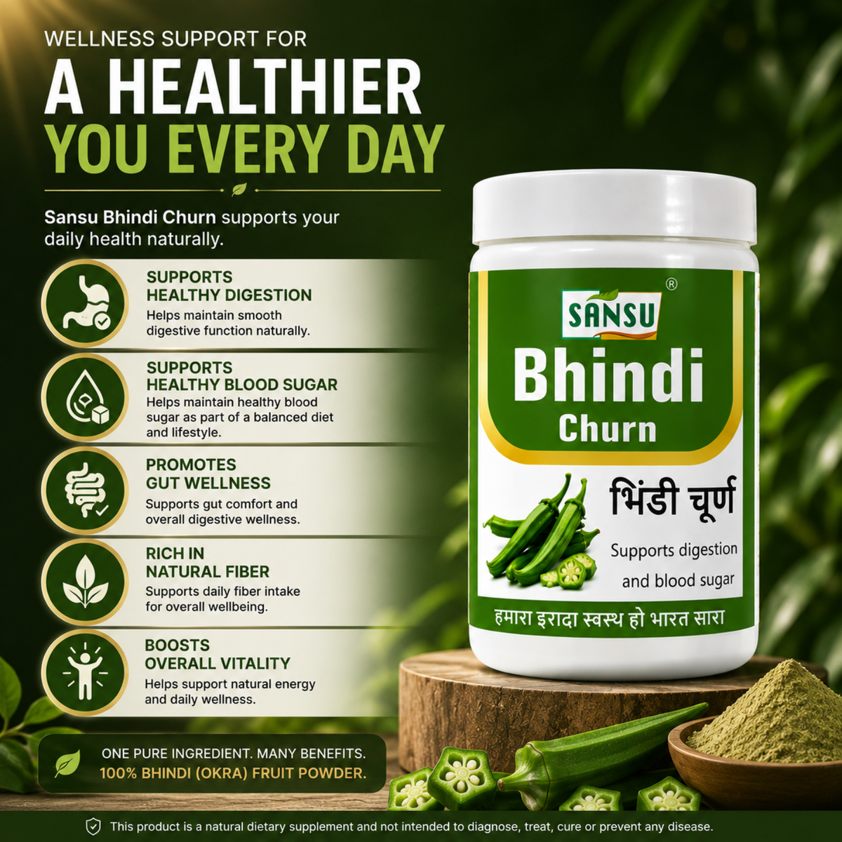 Sansu Bhindi Churn 100Gm (Pack of 2)