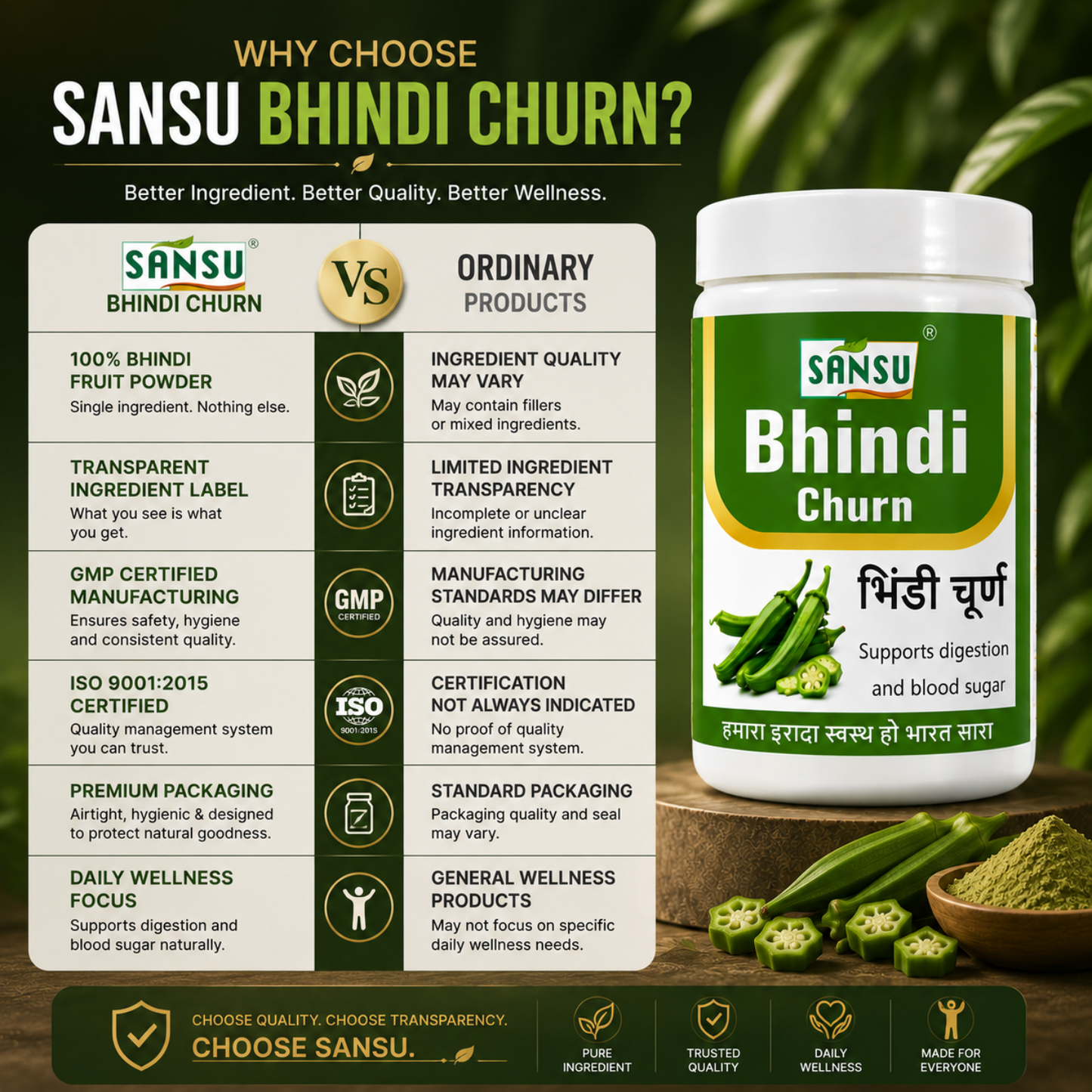 Sansu Bhindi Churn 100Gm (Pack of 2)