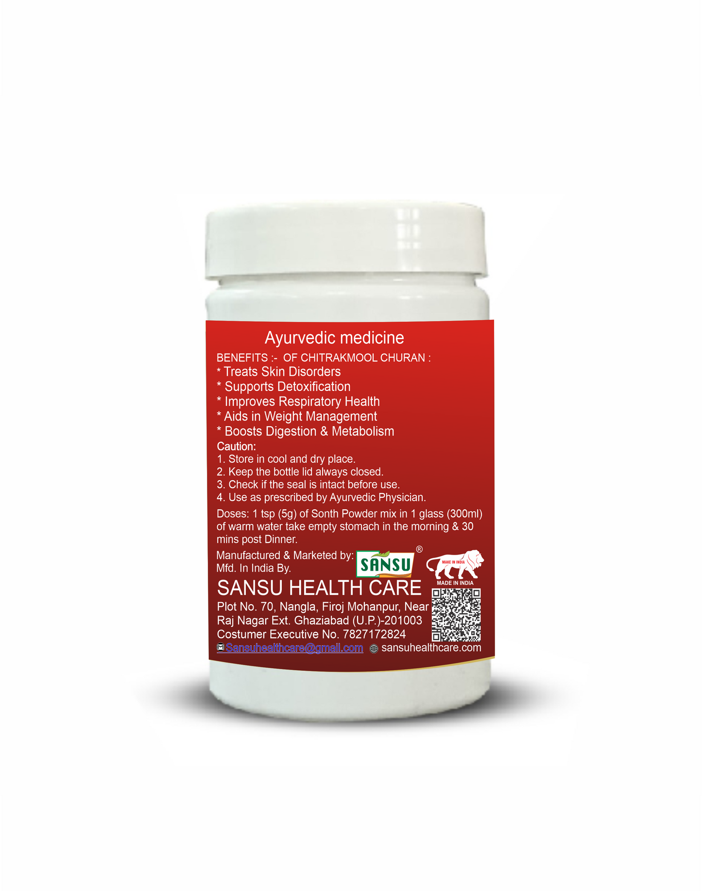 Sansu Chitrak Mool Churn 100Gm (Pack of 2)