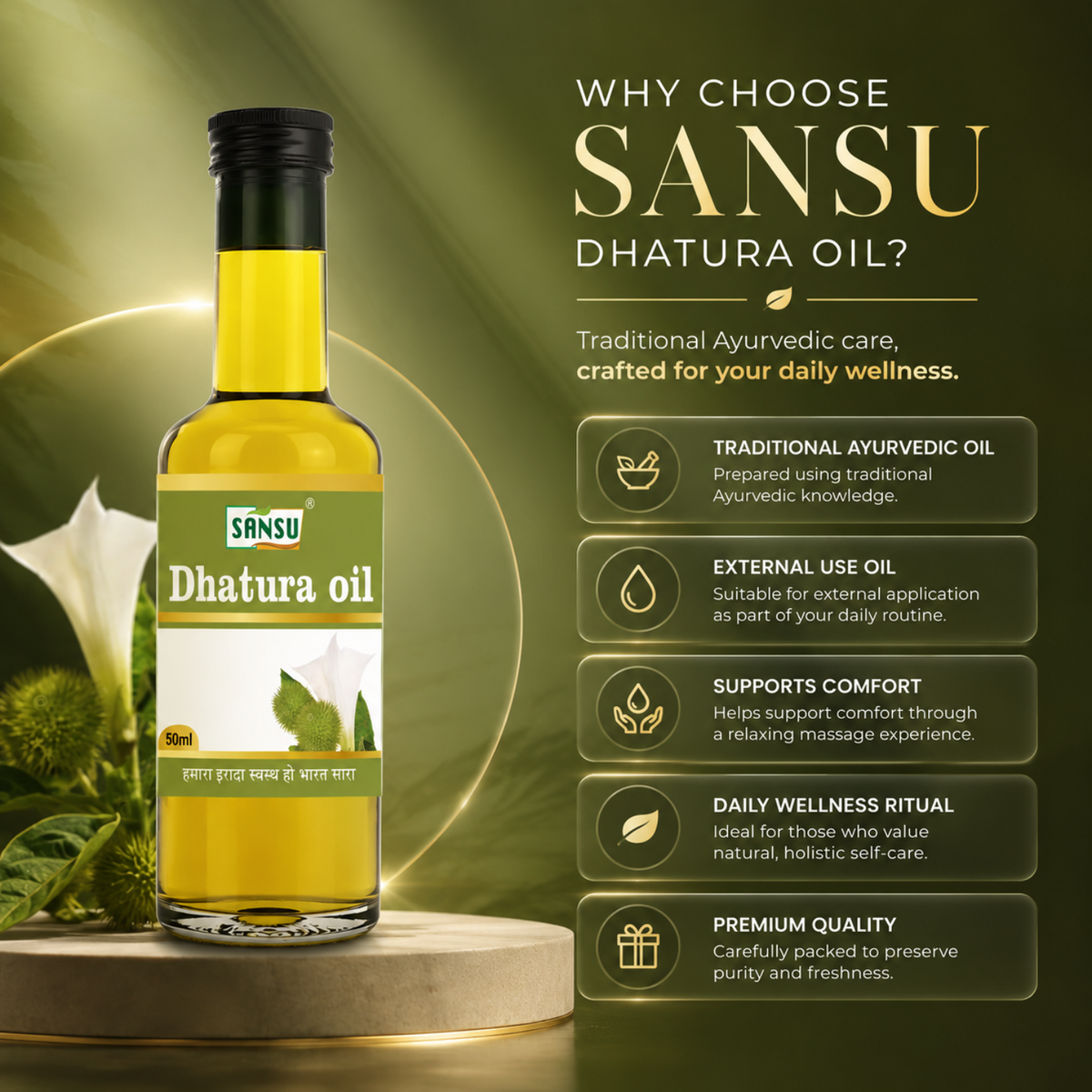Sansu Dhatura Oil 50 ml (Pack of 2)