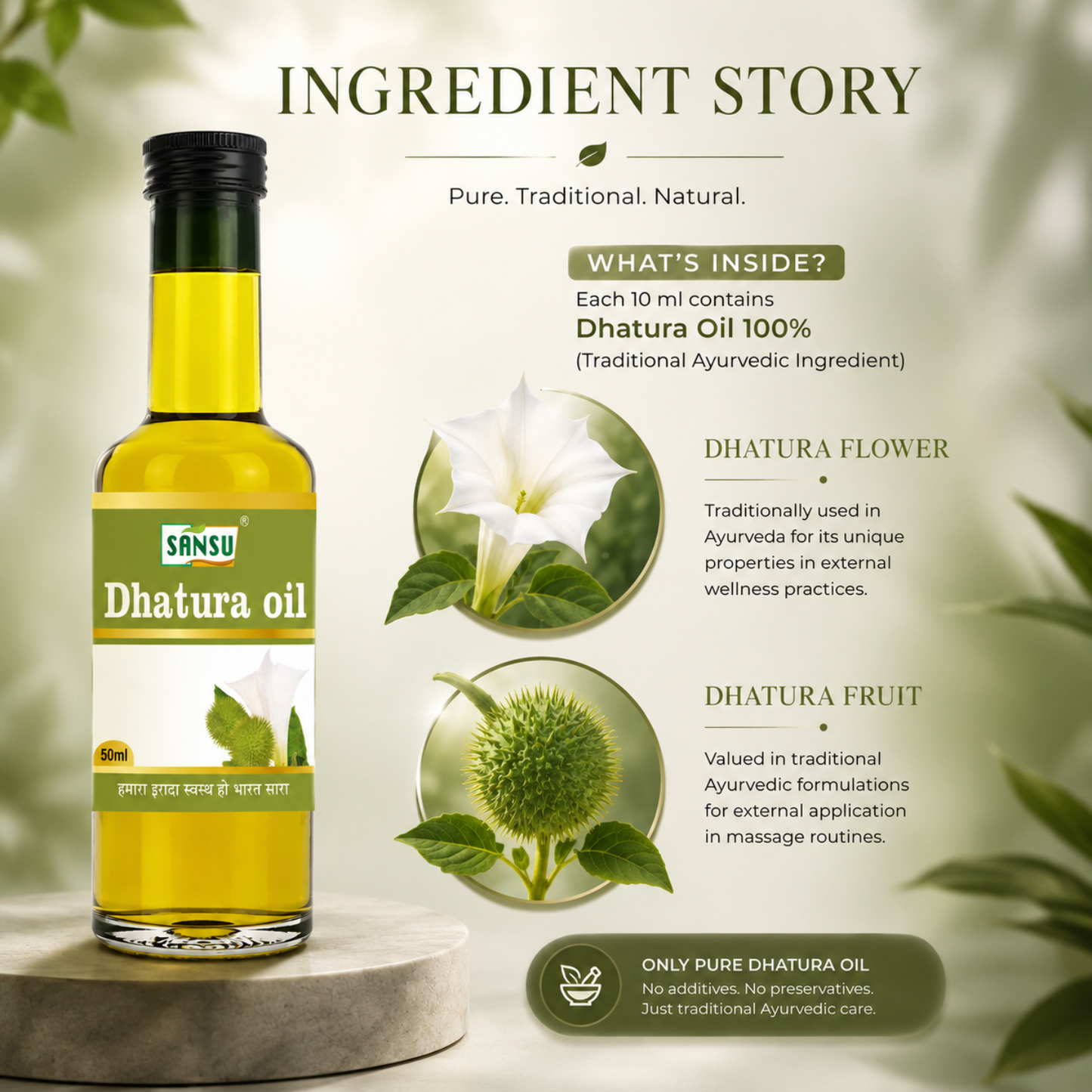 Sansu Dhatura Oil 50 ml (Pack of 2)