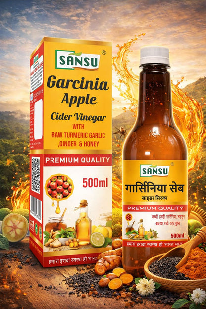 Sansu garcinia Apple Cider Vinegar  With  Row Turmeric Garlic  ,Ginger  & Honey 500ml