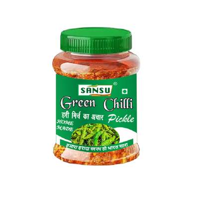 SANSU GREEN CHILLI PICKLE 500gm (Pack Of 3)