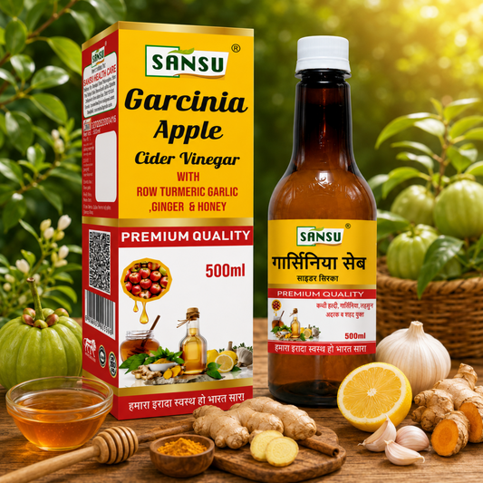 Sansu Garcinia Apple Cider Vinegar  With  Raw Turmeric Garlic Ginger & Honey 500ml
