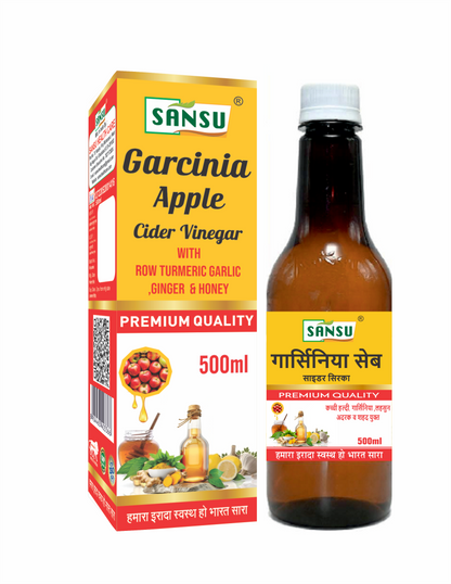 Sansu garcinia Apple Cider Vinegar  With  Row Turmeric Garlic  ,Ginger  & Honey 500ml