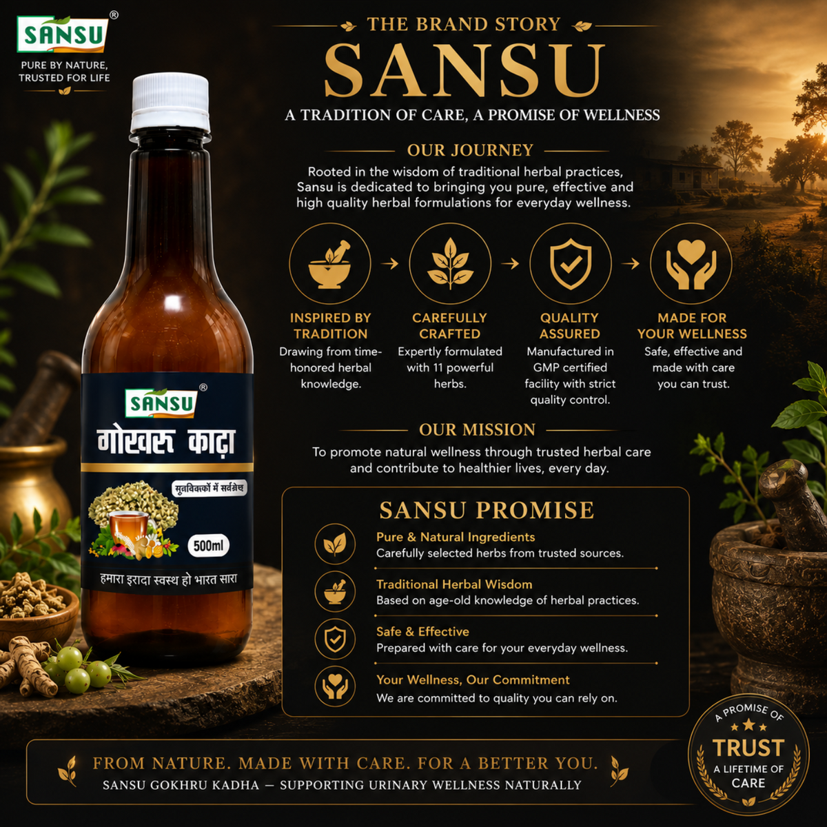 Sansu Gokhru kadha 500ml
