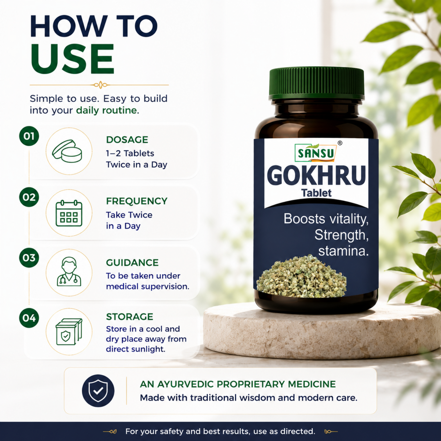 Sansu Gokhru Tablet  (60 Tablets)
