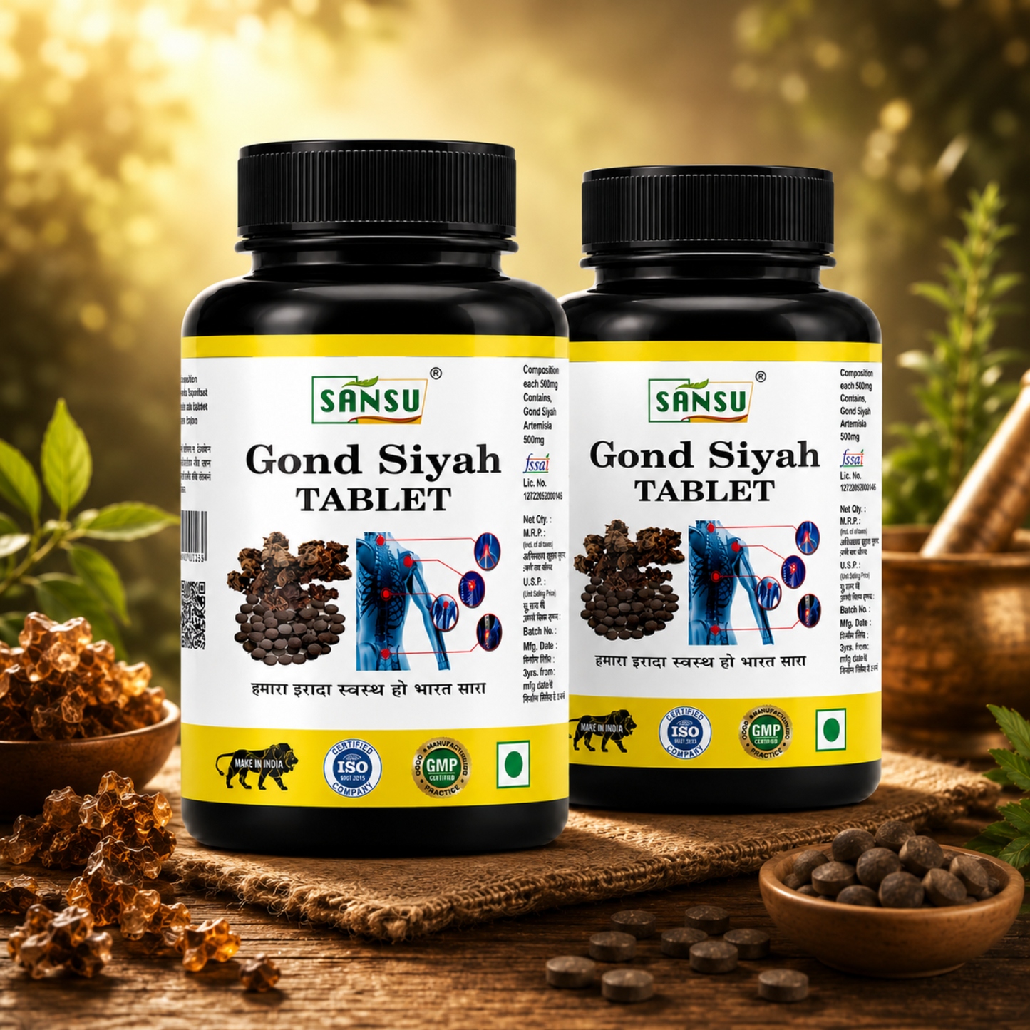 SANSU Gond siyah  Kala Gond 30 Tablet Pack of 2