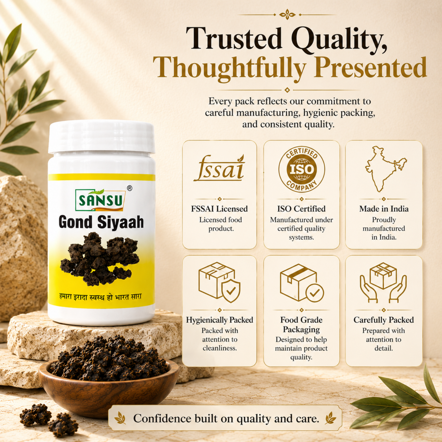 SANSU Gond siyah - Kala Gond Raw (50 Gram)