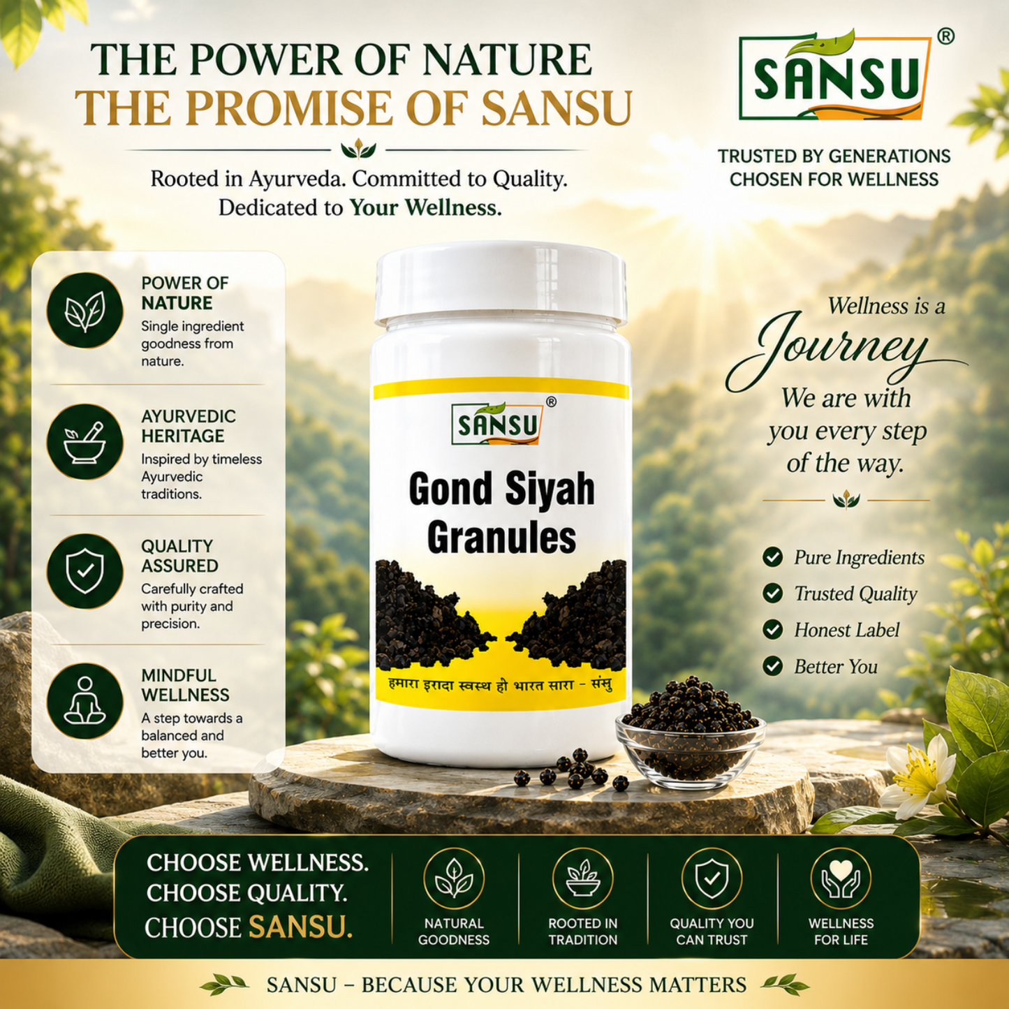 Sansu Gond Siyah Kala Gond Granules