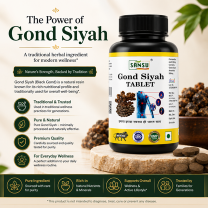 SANSU Gond siyah  Kala Gond 30 Tablet Pack of 2