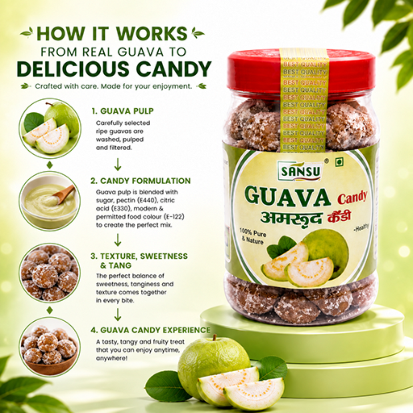 Sansu Organic Guava Candy 200g (Pack of 2)