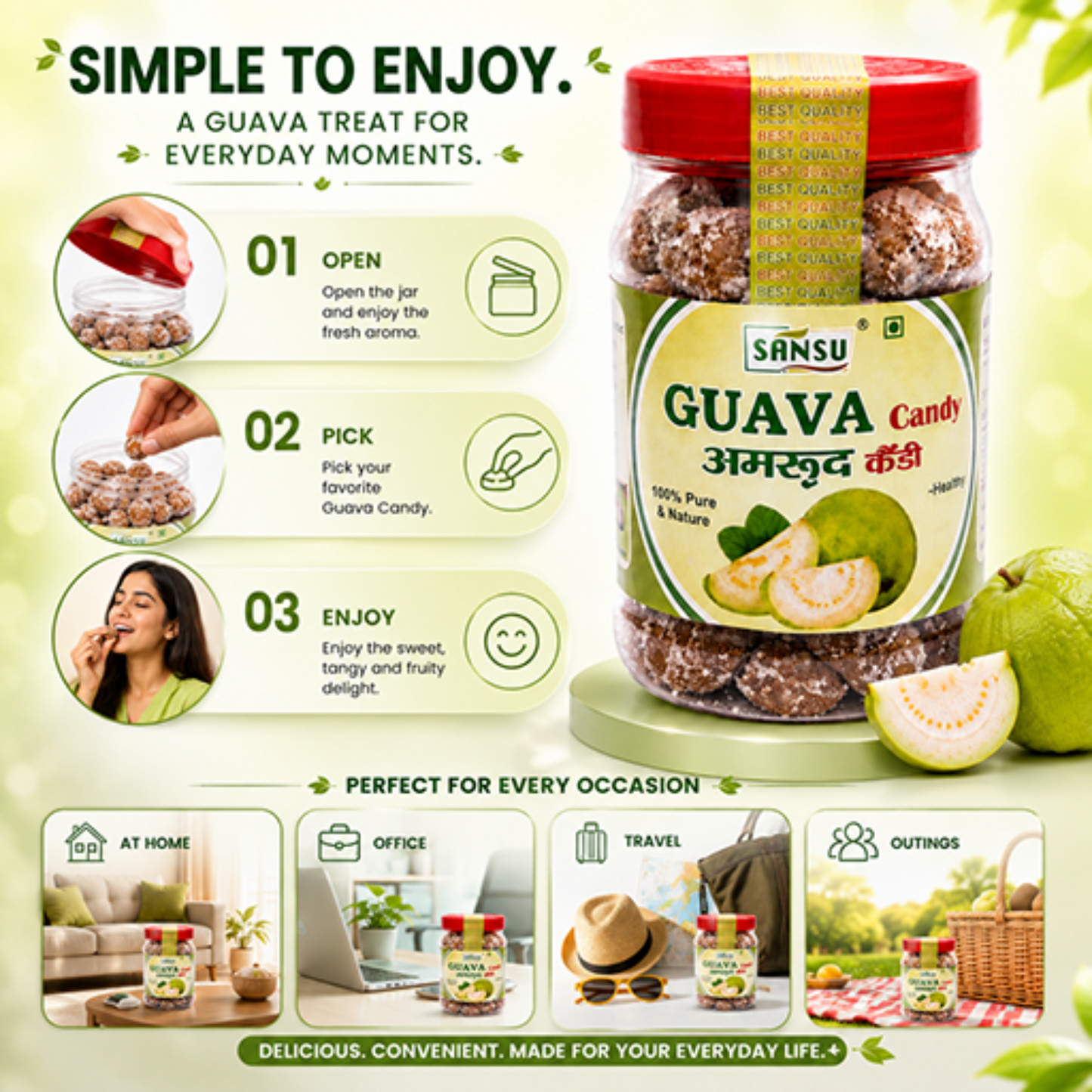 Sansu Organic Guava Candy 200g (Pack of 2)