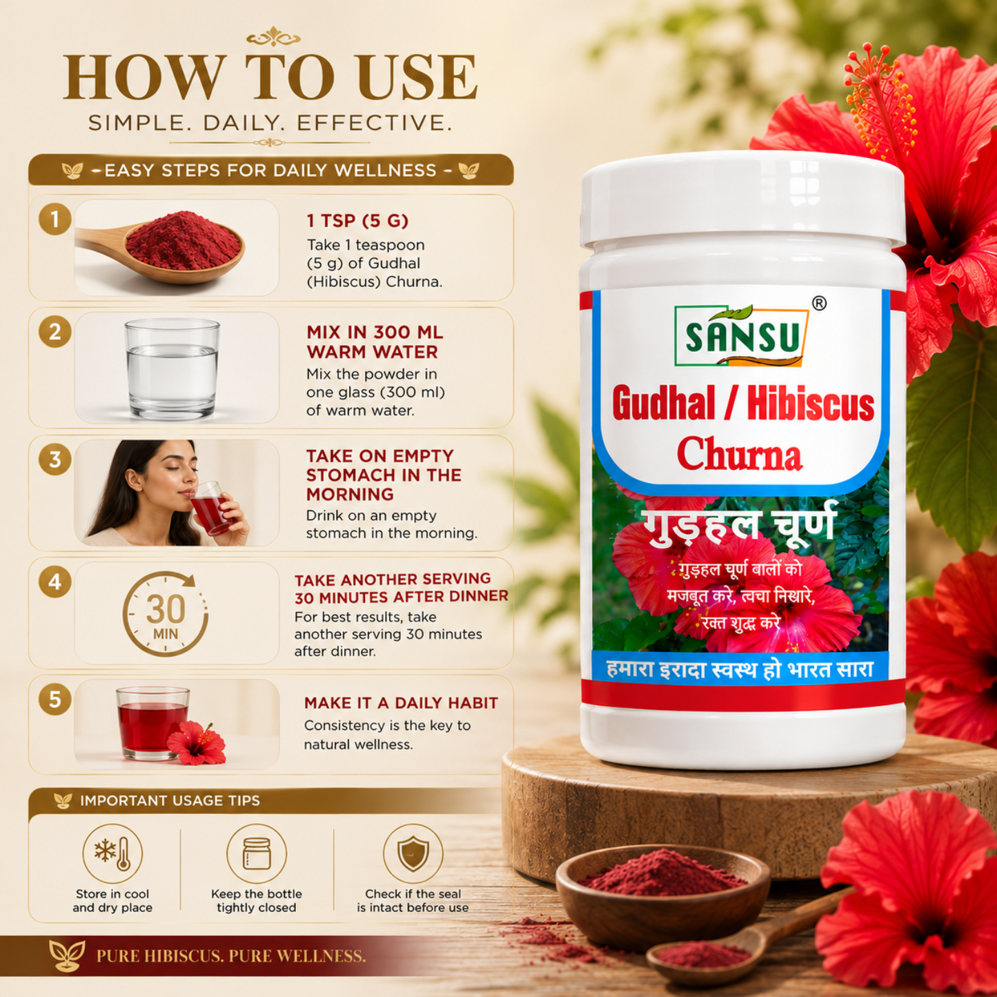 Sansu Gudhal / Hibiscus Powder100 gram (Pack Of 2)
