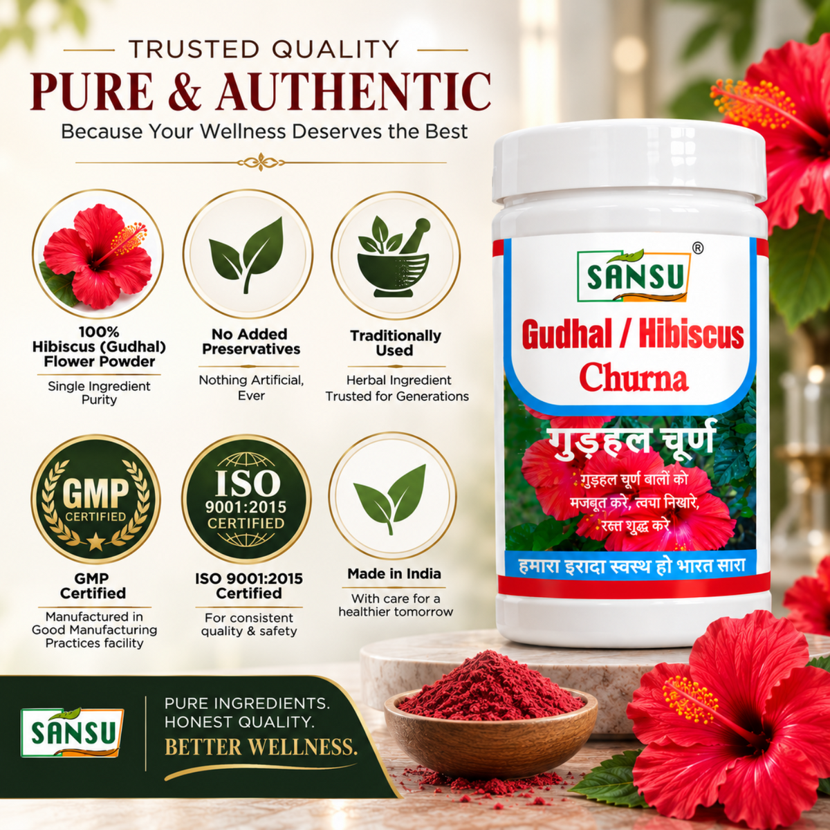 Sansu Gudhal / Hibiscus Powder100 gram (Pack Of 2)